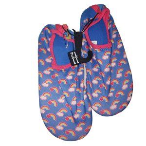 House Shoes Slippers Rainbow Print Girls Sz 11-12 Stretch Cozycore Comfy  NWT